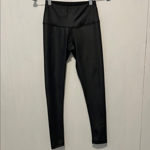 90 Degree by Reflex Black Leggings Shiny Full Length - Picture 1 of 6